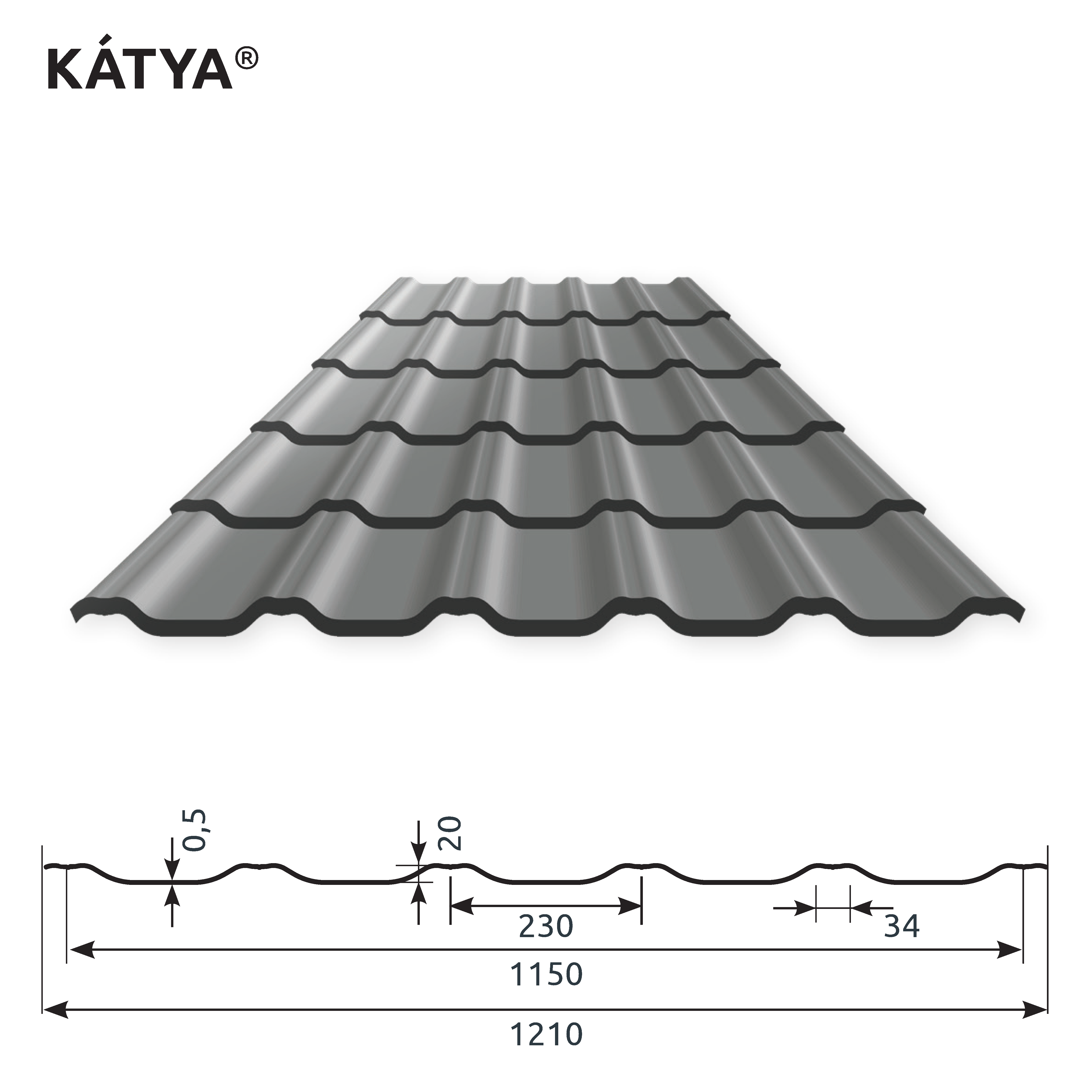 Kátya cserepeslemez metszet - KériBádog